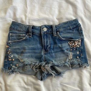 Zara denim shorts with jewel details